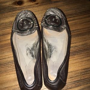 Silver Carly Flats by Coach